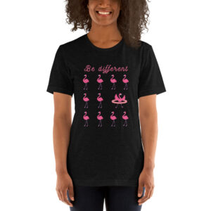 Kurzarm Hula Hoop Unisex-T-Shirt „Be different – Flamingo Style“