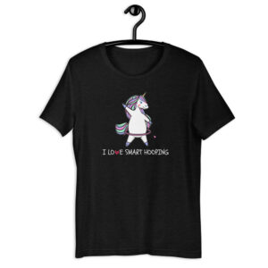 Kurzarm Hula Hoop Sprüche T-Shirt „I Love Smart Hooping – Unicorn“