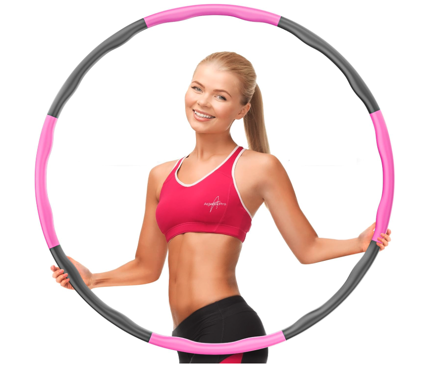 AthleticPro - DAS ORIGINAL - Hula Hoop Reifen Erwachsene [0.75-1kg] - Steckbarer Hulahuppreif zum Abnehmen [6-8 Teile] - Fitness, inkl. Springseil